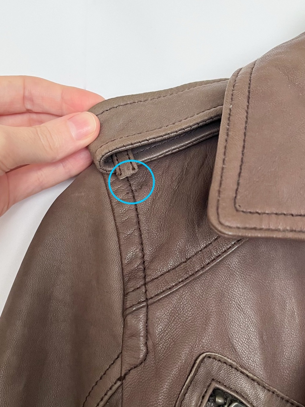 American Eagle Genuine Leather Bomber Jacket Elbow Patches Military Size Small - Picture 9 of 16